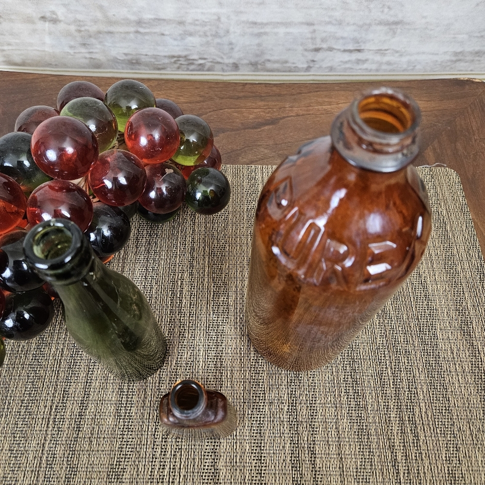 Vintage Glass Bottles Schilling McCormick Purex Vintage Amber Found Objects - Picture 4 of 10